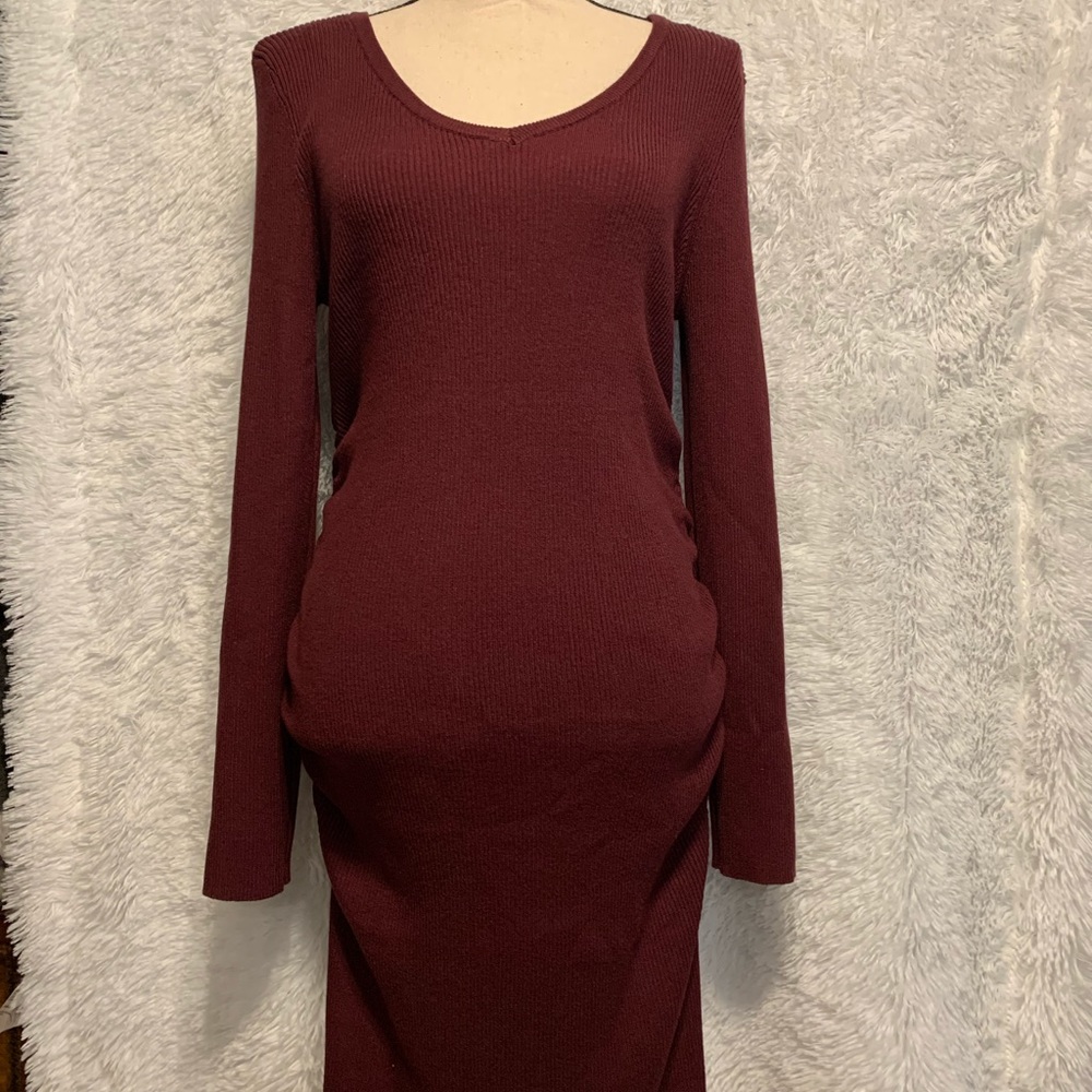 🆕Derek 𝐇𝐞𝐚𝐫𝐭 Rib LongSleeve Maternity Dress - Picture 3 of 16
